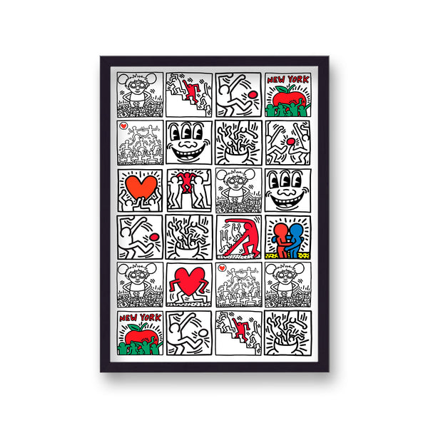 Keith Haring Graphic Repeat Collage Art Print