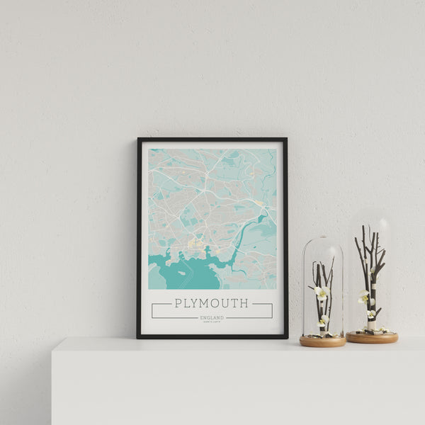 City Location Ordnance Map Typography Blue Plymouth