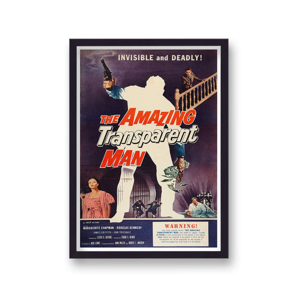 The Amazing Transaprent Man Cult Vintage Movie Print