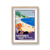 Antibes Sa Plage De Juan Le Pins Ladies Under Orange Sunbrella Vintage Travel Print