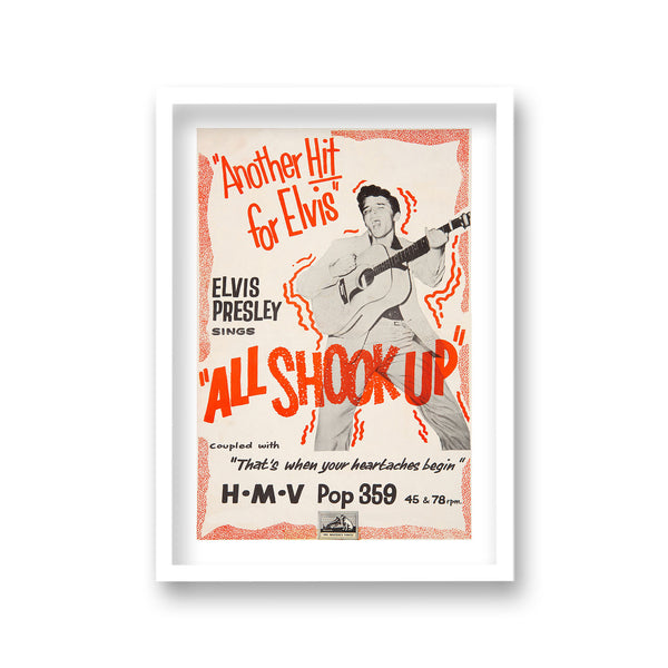 Elvis Presley All Shook Up Hmv Vintage Promotional Poster