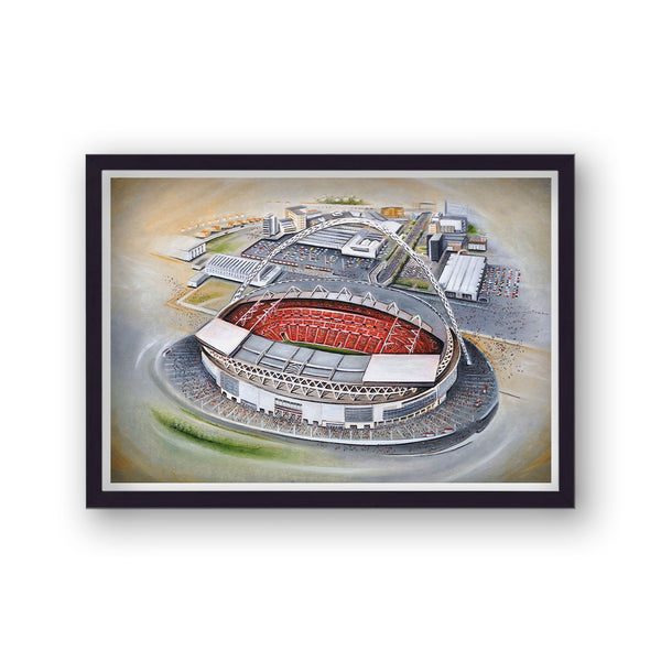 The New Wembley - London - Football Stadium Art - Vintage