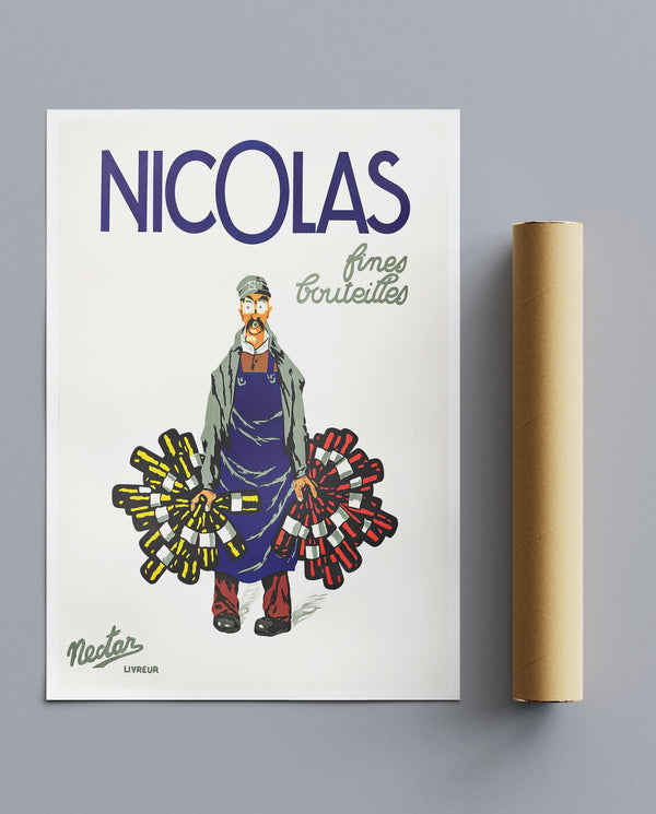 Vintage Advertising Print Nicolas Fines Bouteilles