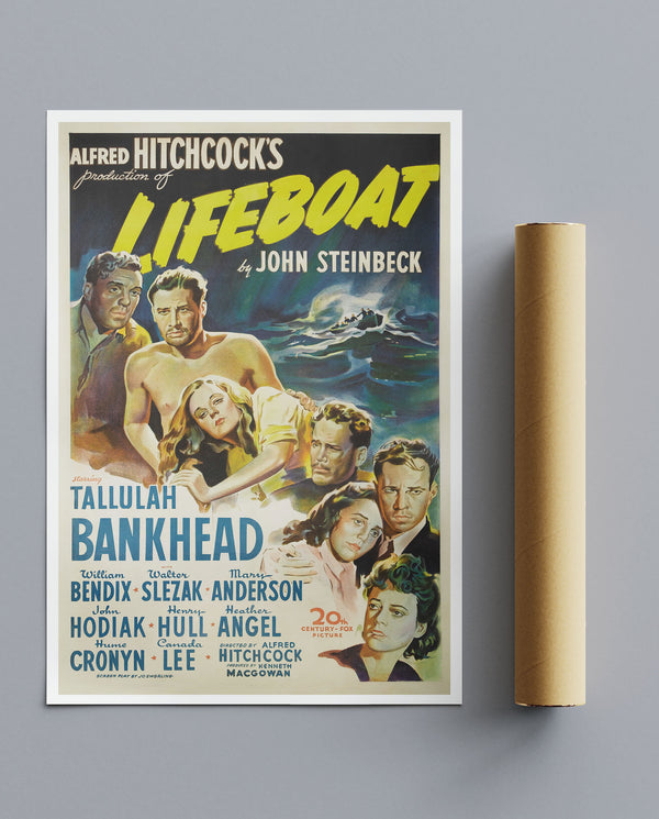 Vintage Movie Print Hitchcock Lifeboat